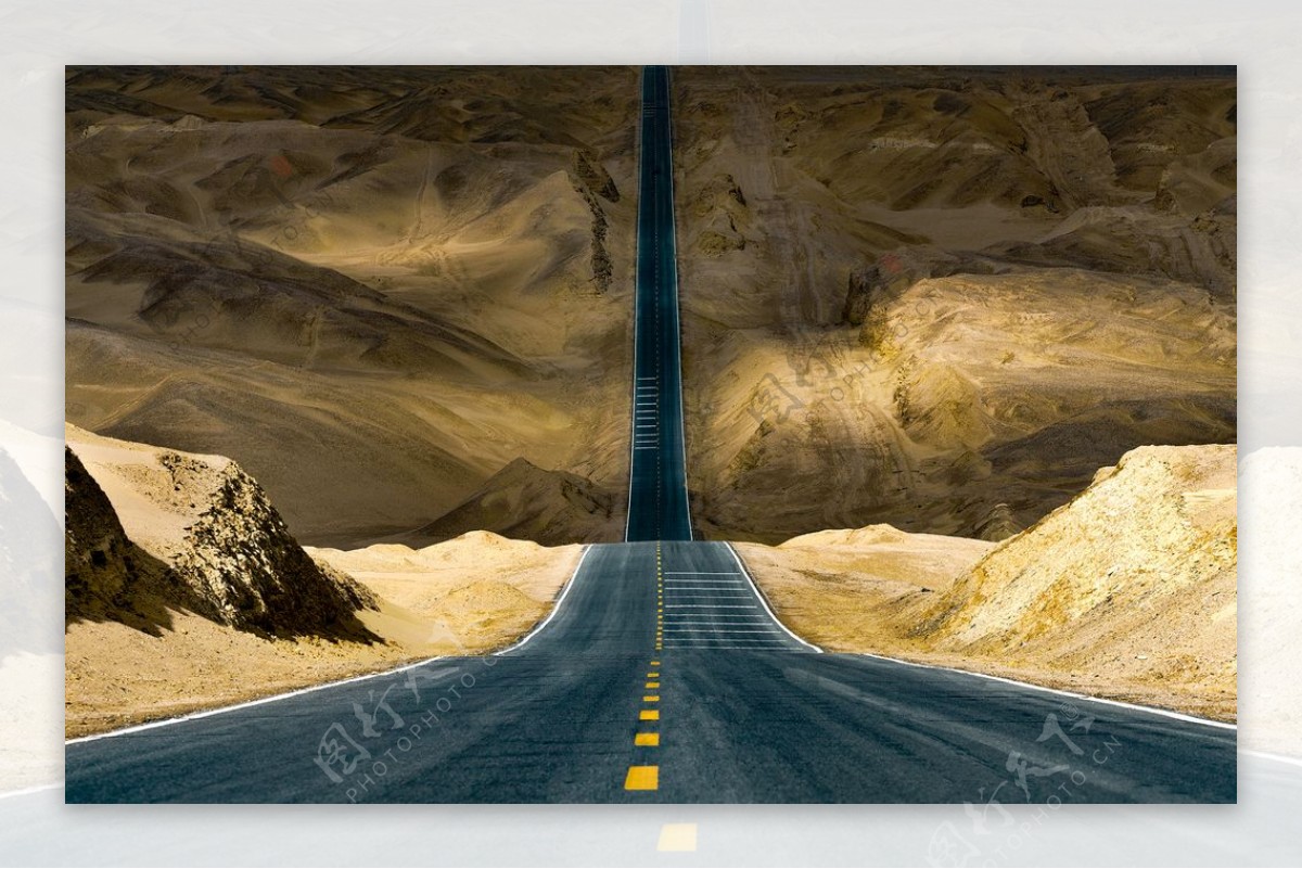 道路公路山峰背景海报素材图片