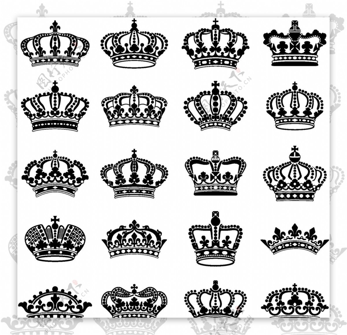 皇冠王冠矢量图图片