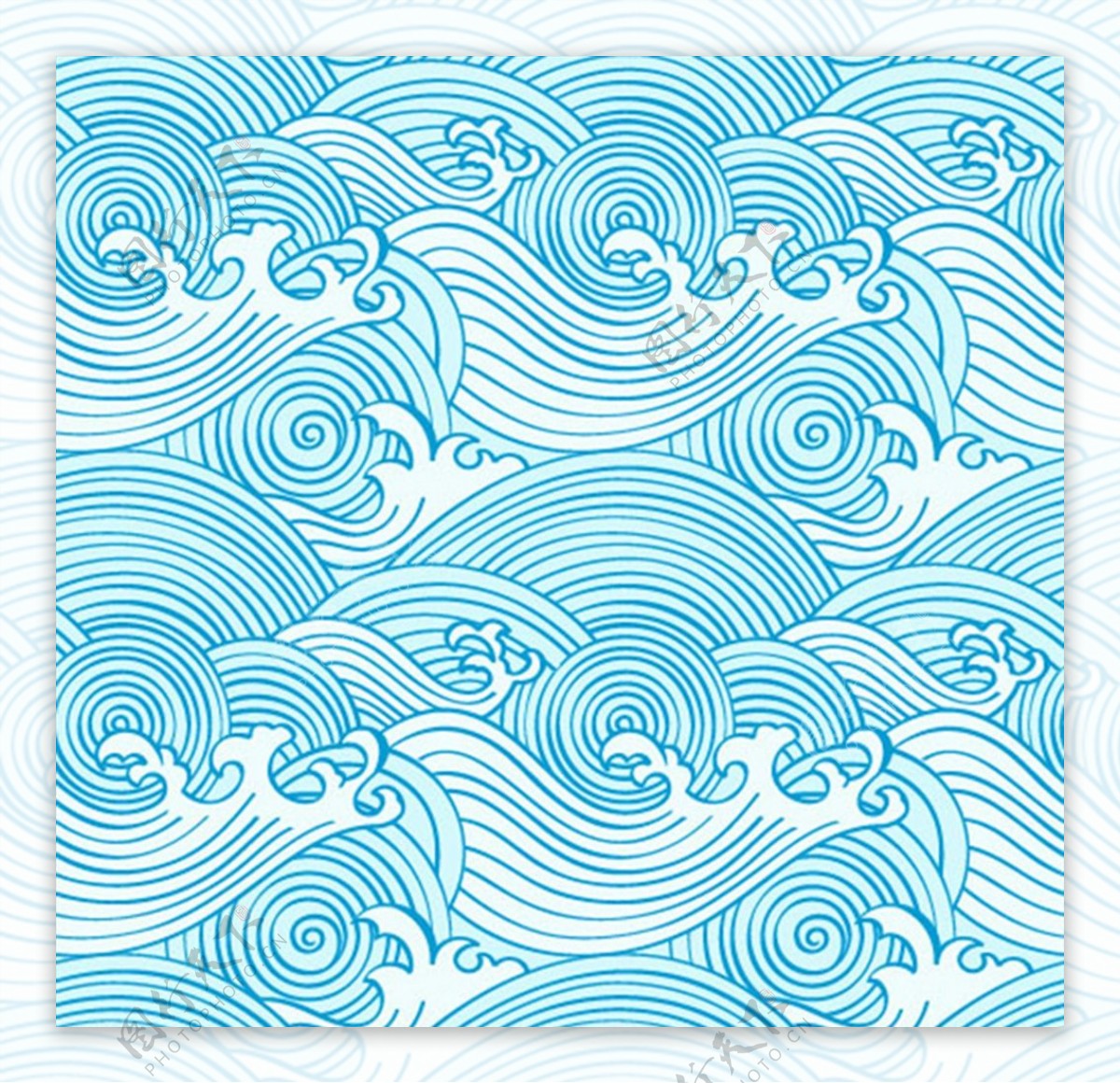 古典海浪花纹图片