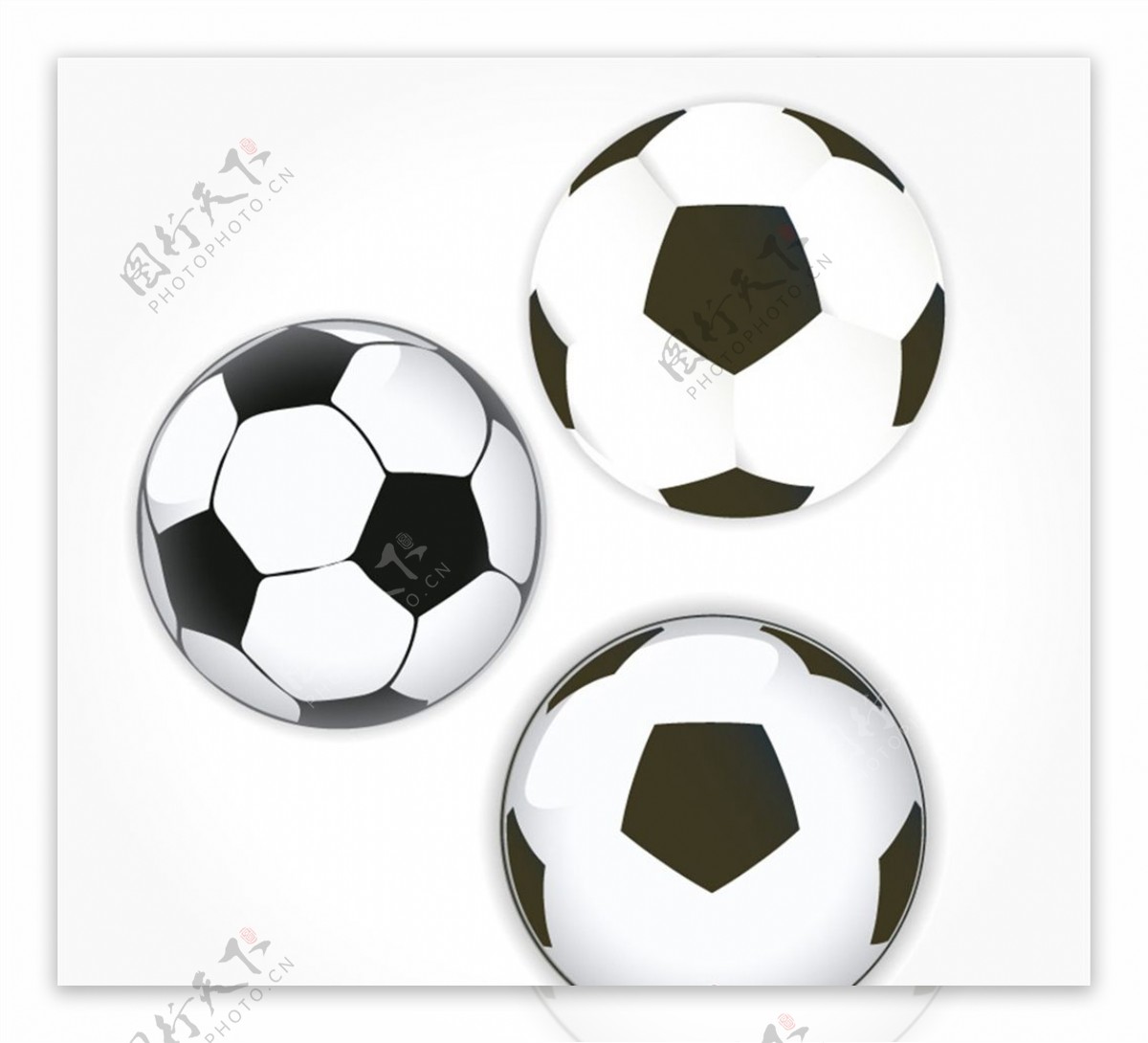黑白足球设计矢量图片