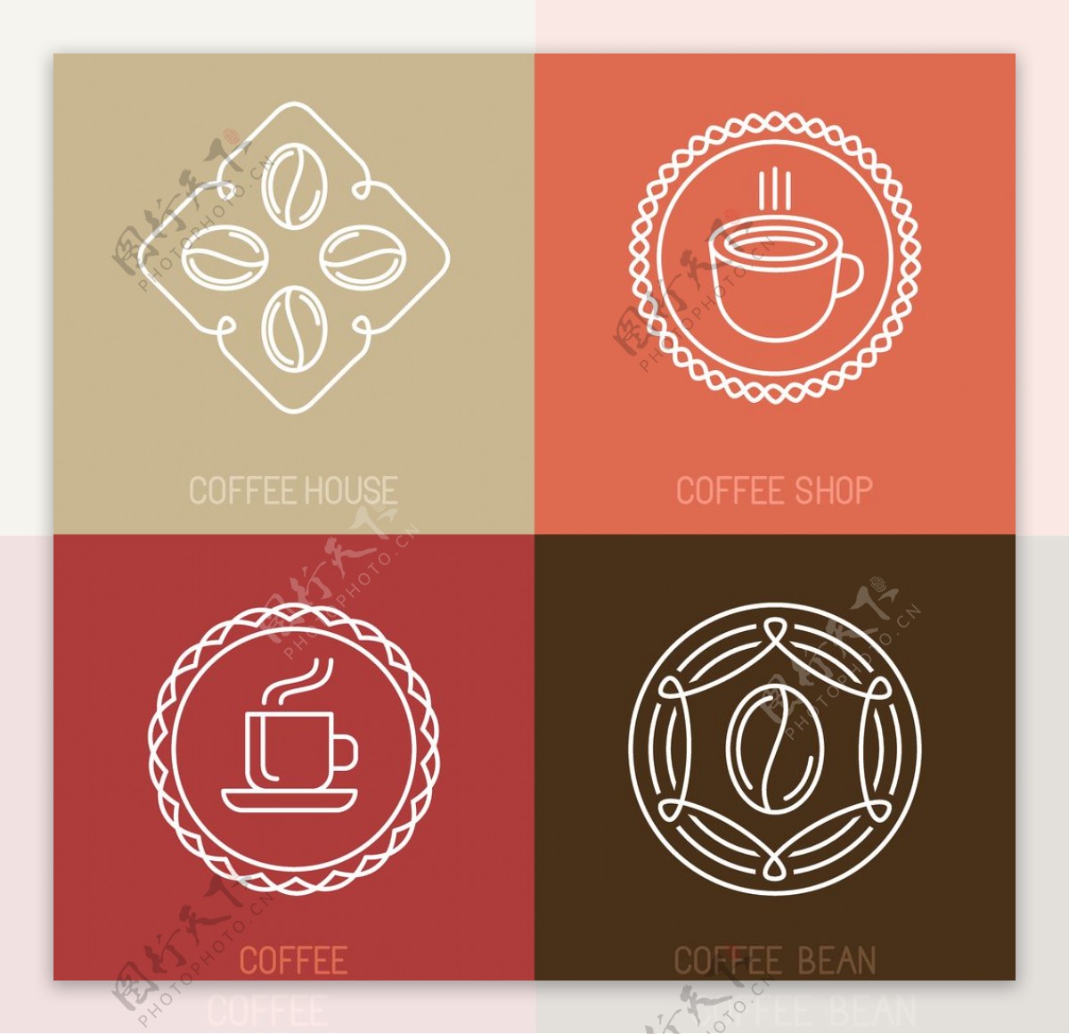 欧式咖啡元素图标图片