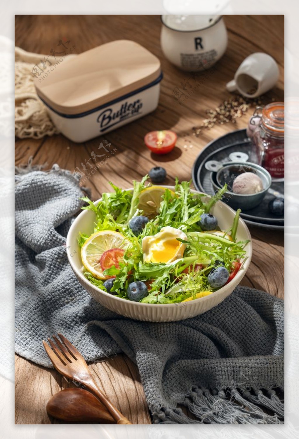 沙拉美食食材背景海报素材图片
