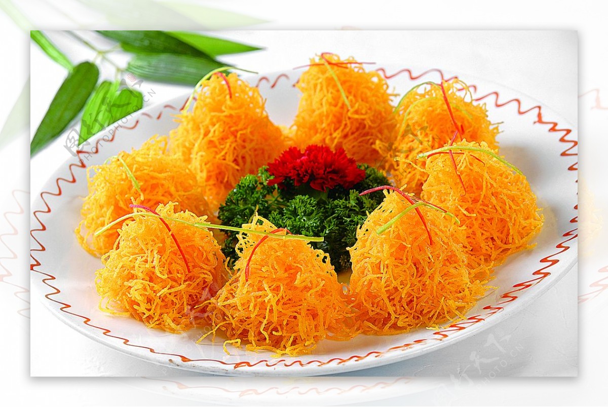 南北热菜富贵金丝虾球图片