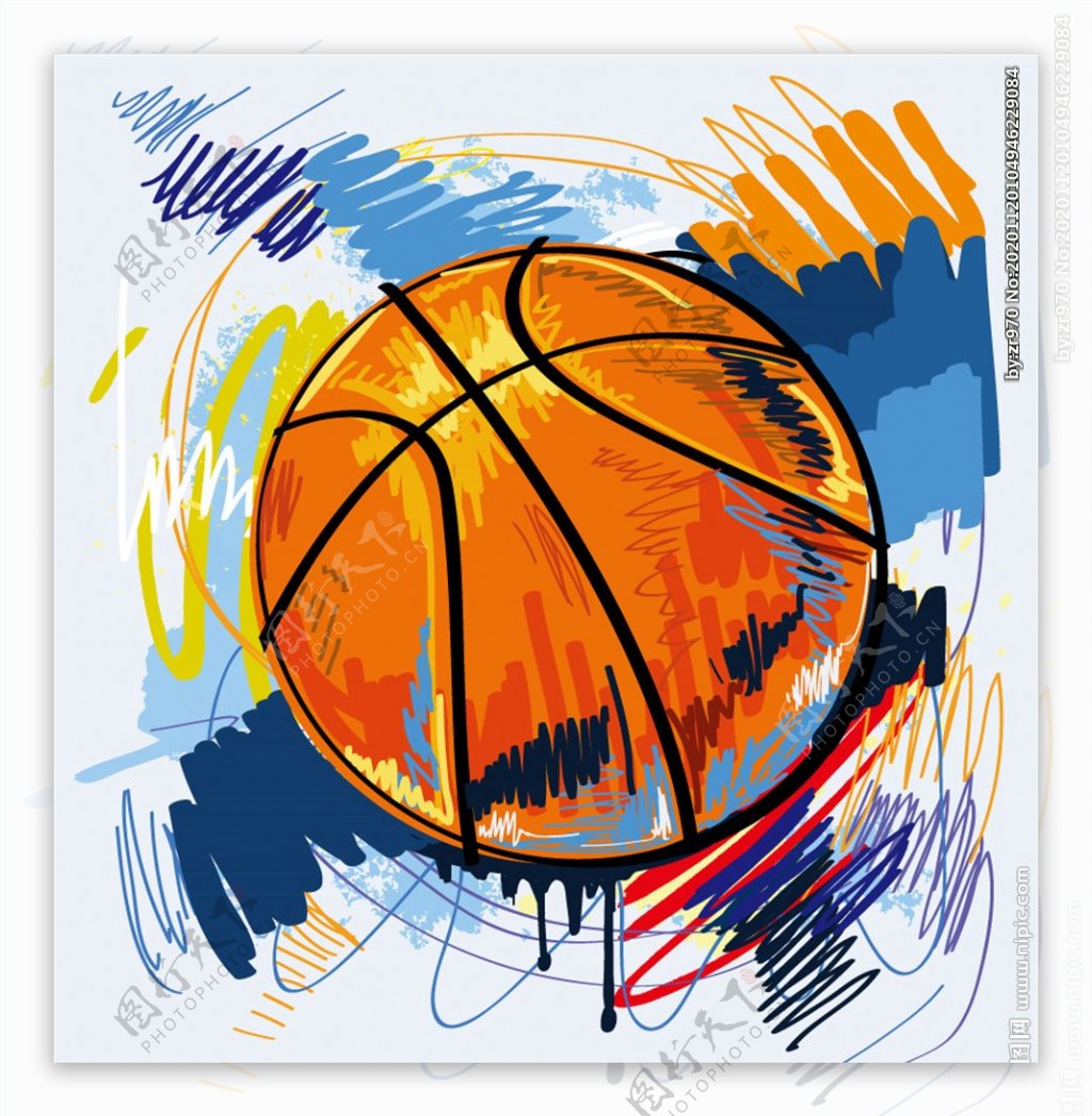 矢量篮球涂鸦图片