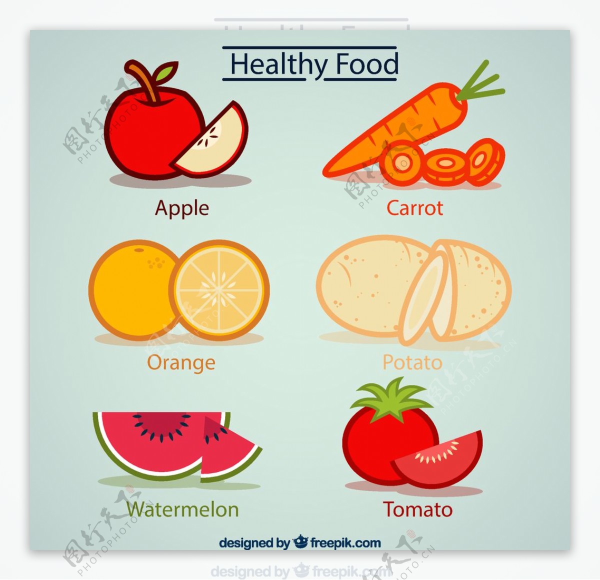 健康蔬果矢量图片