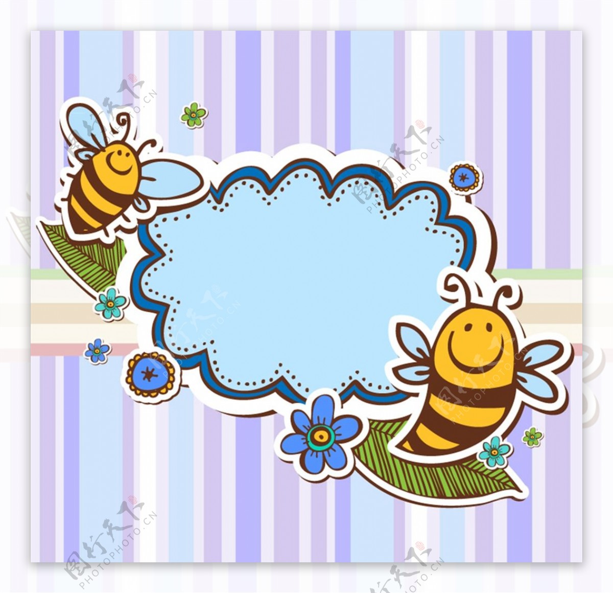 蜜蜂剪贴语言框图片