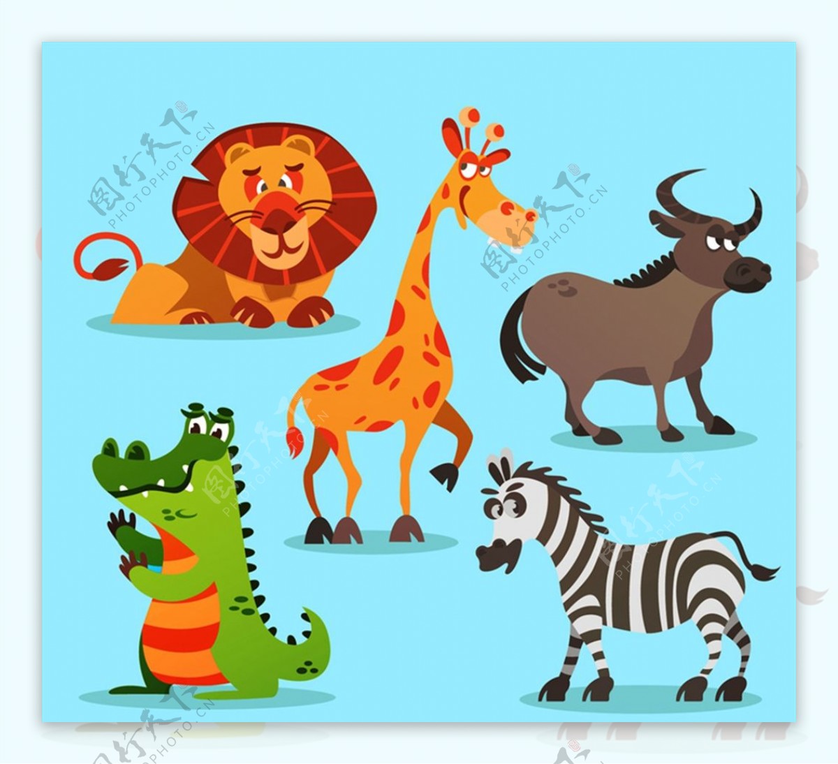 卡通非洲野生动物图片