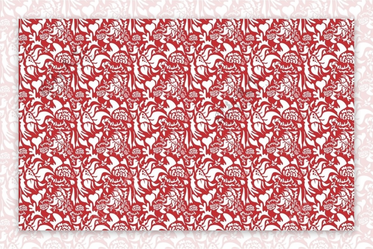 红花剪纸纹理图片