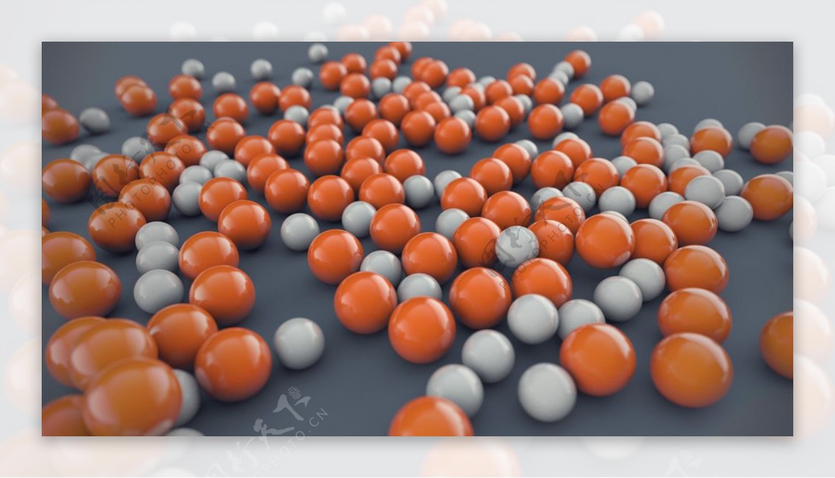C4D模型抽象几何橙色大理石图片