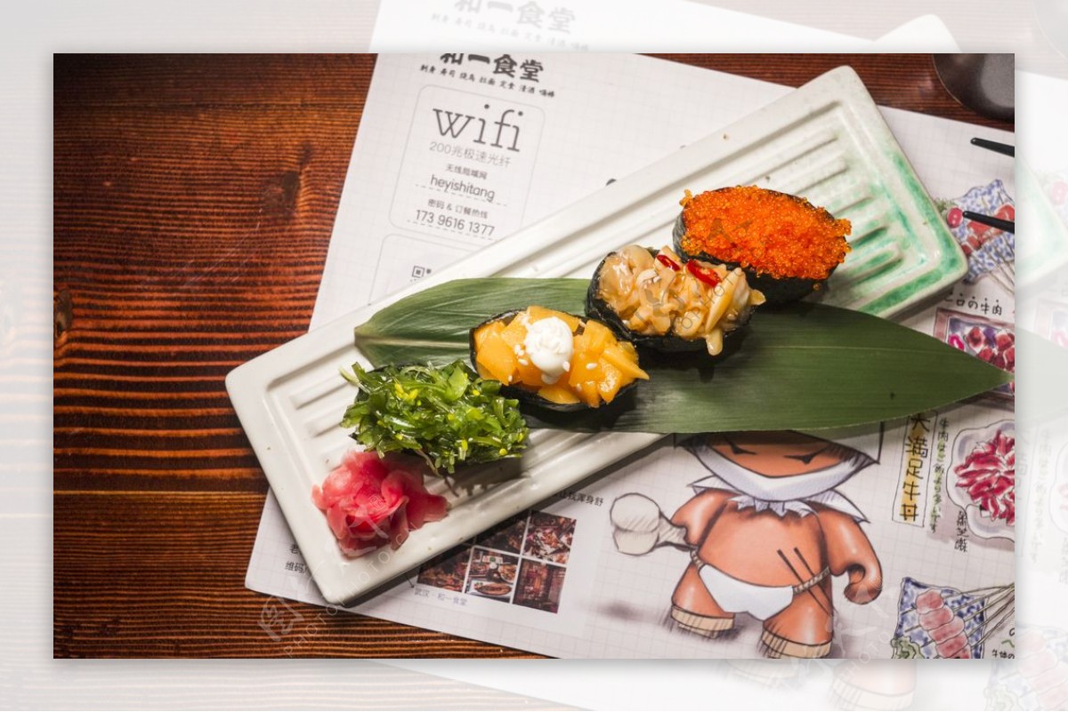 美食日本料理文化军舰拼盘图片