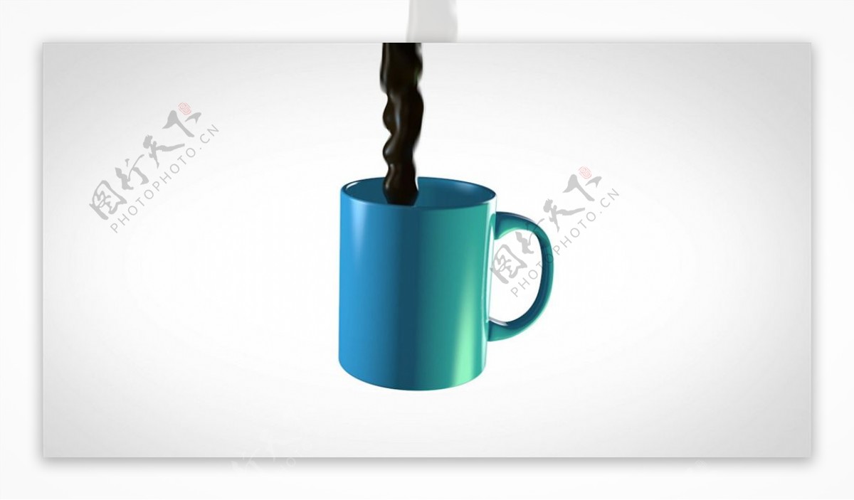 C4D模型动画倒咖啡在杯子图片