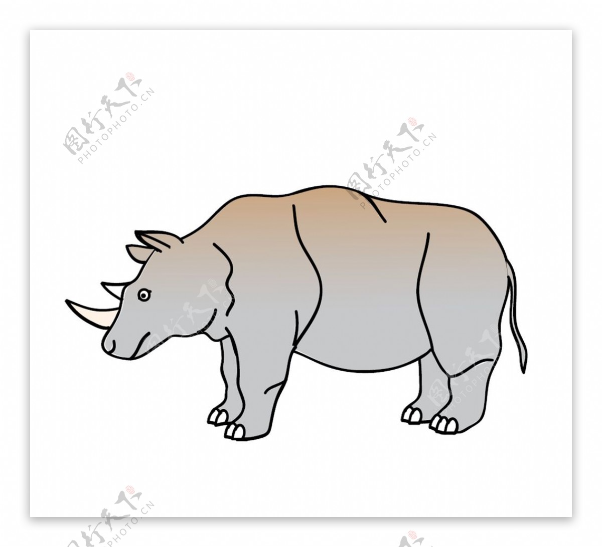 卡通犀牛插画图片