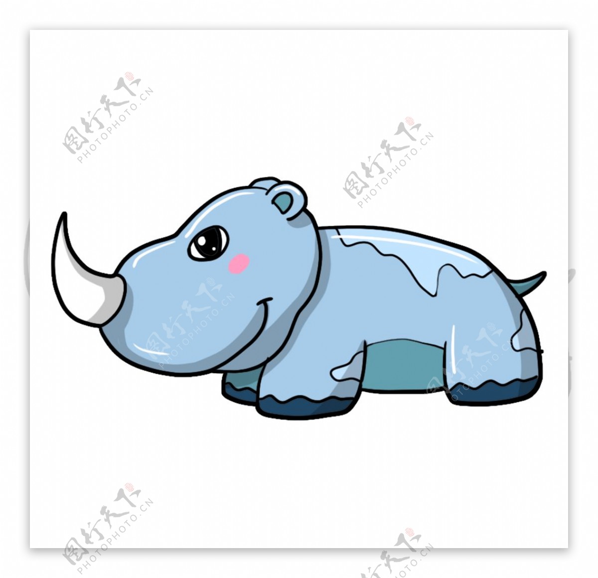 卡通犀牛插画图片