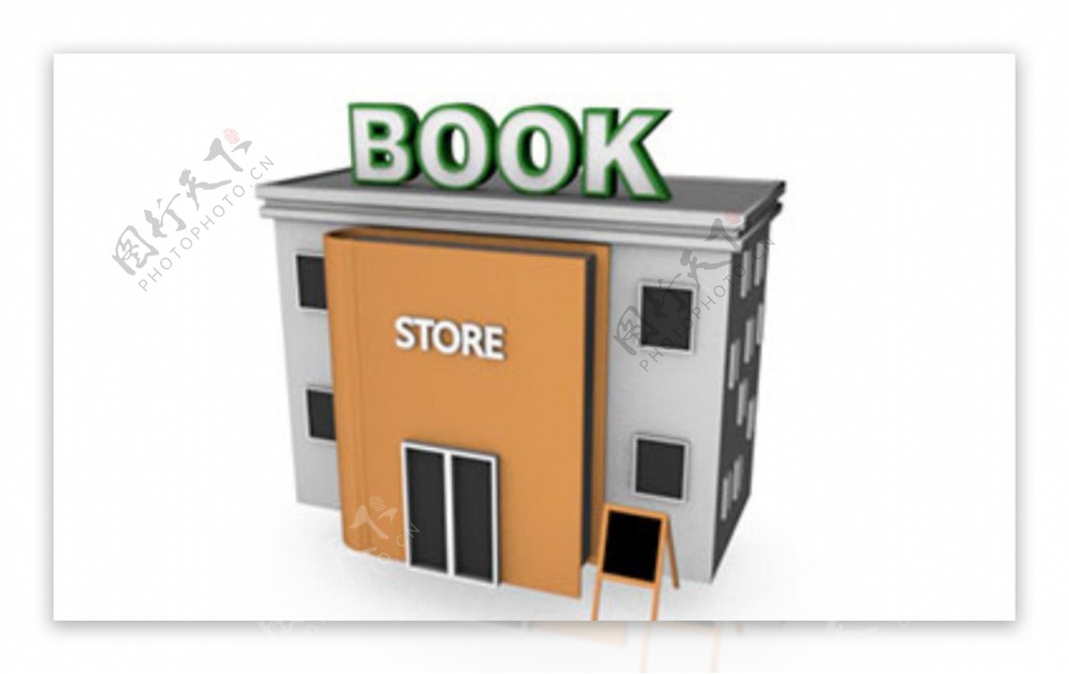 C4D模型书店房子大楼图片