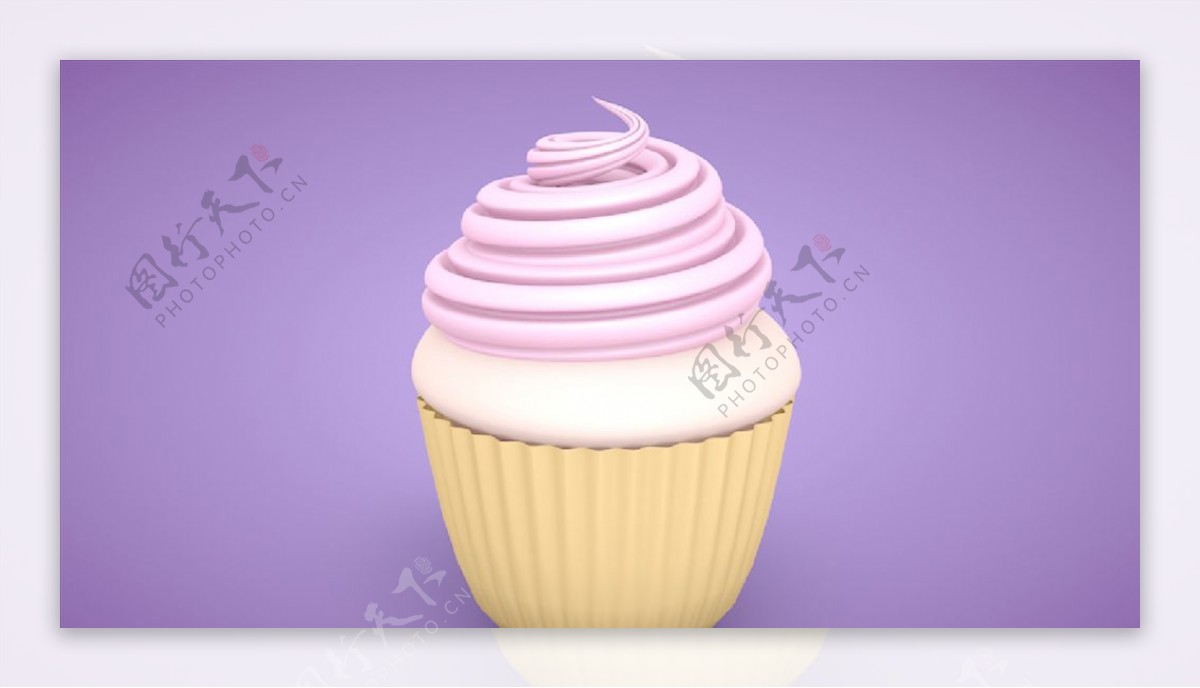 C4D模型粉红色奶油蛋糕图片