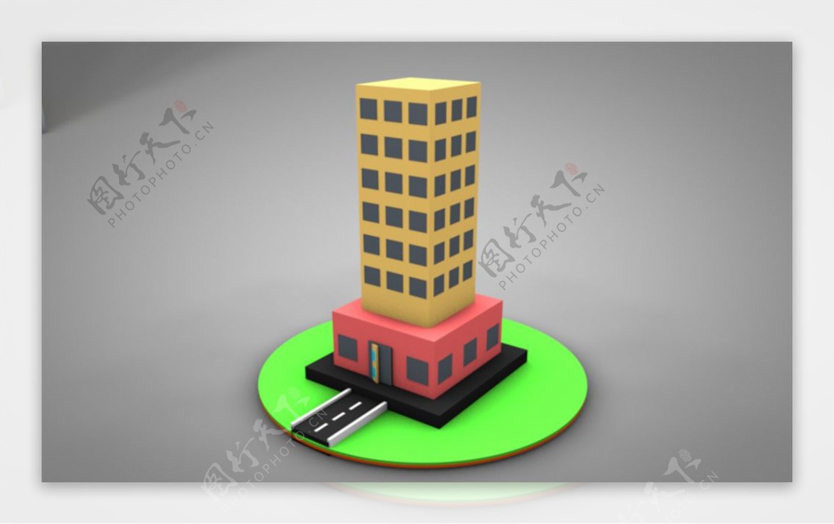 C4D模型大楼图片
