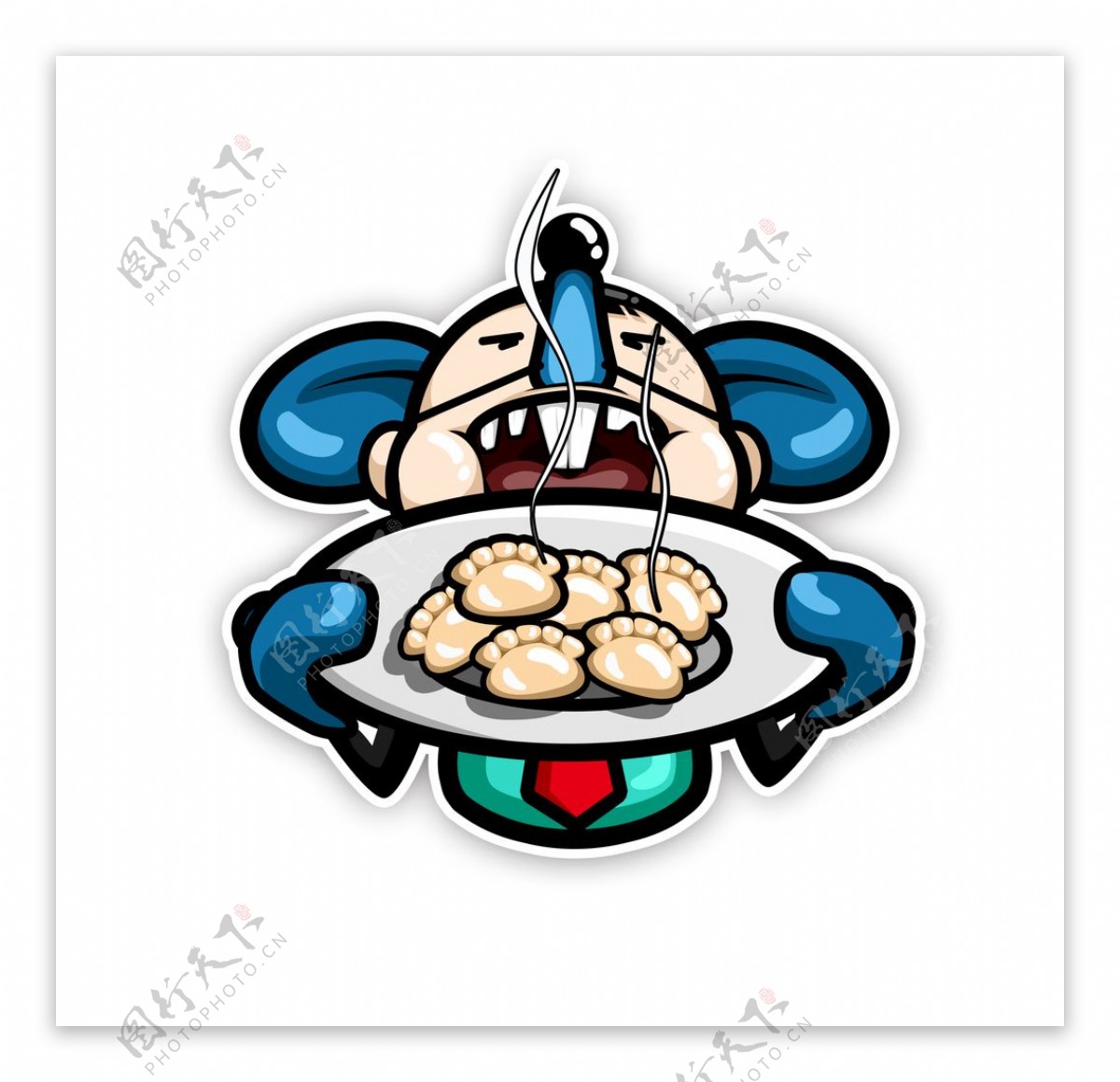 冬至小老鼠吃饺子卡通老鼠表情包图片