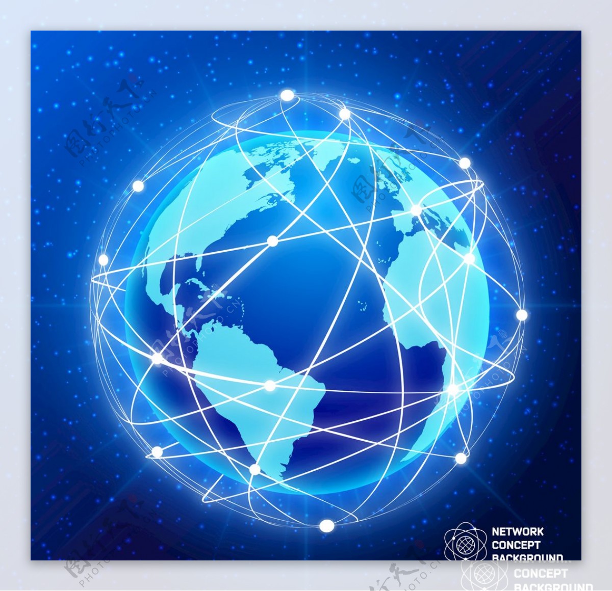 地球科技蓝色背景图片EPS素材