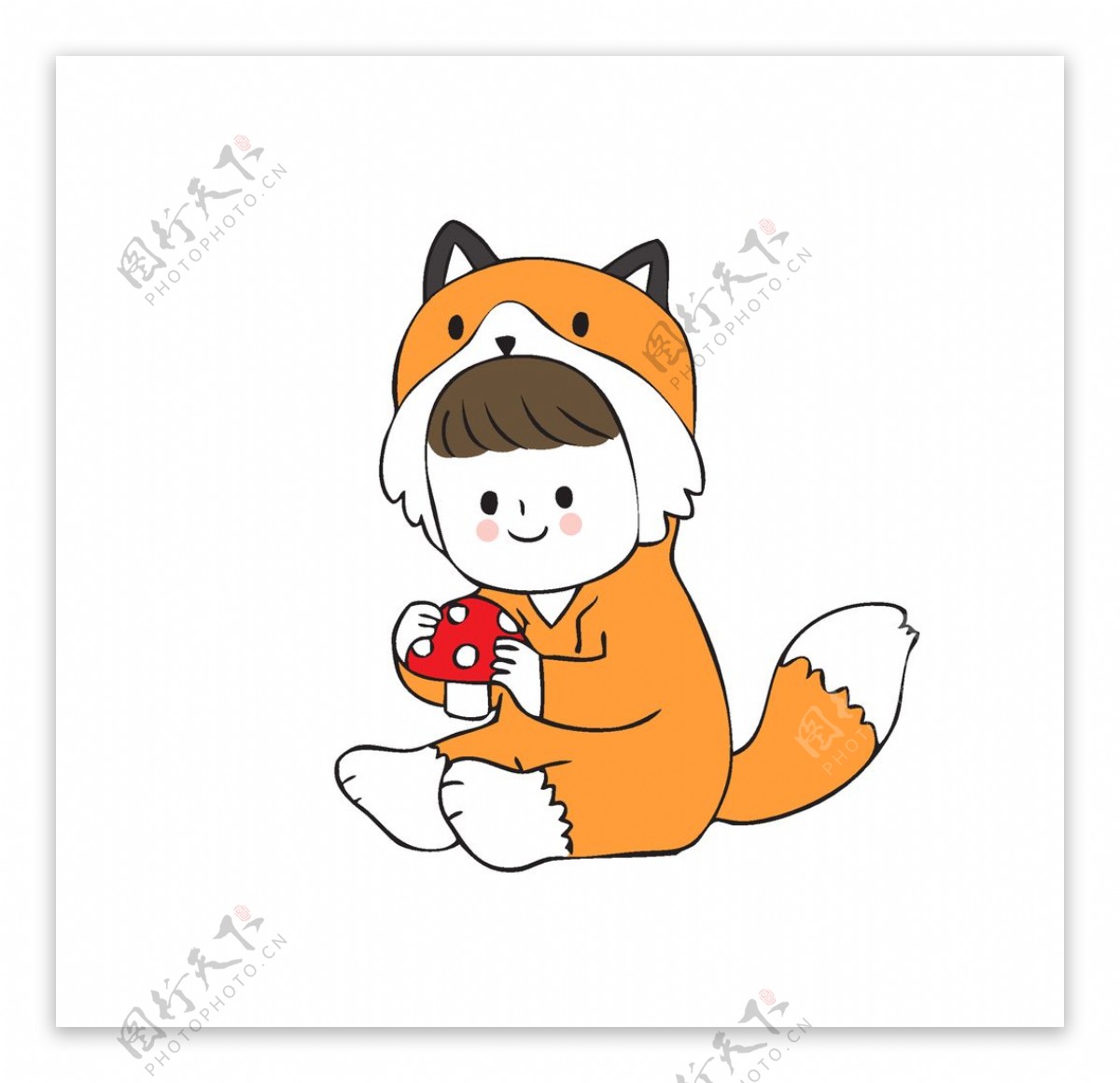狐狸萌娃插画图片