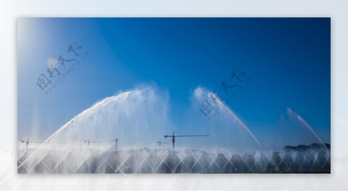 泰山西湖喷泉图图片