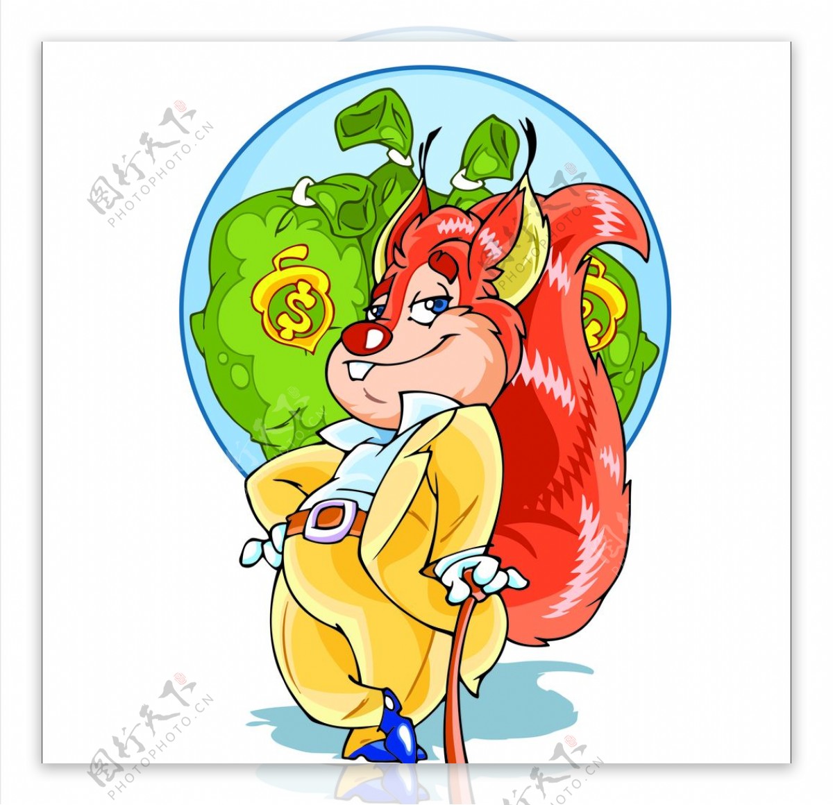 松鼠女王插画图片