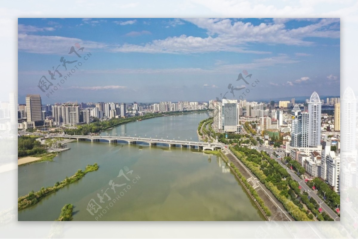 天汉大桥航拍图片
