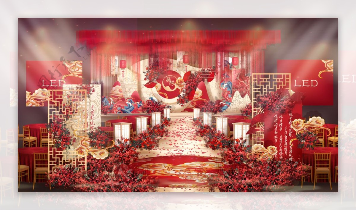 中式婚礼效果图图片