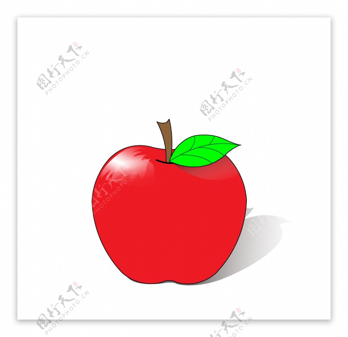 红色苹果矢量图图片