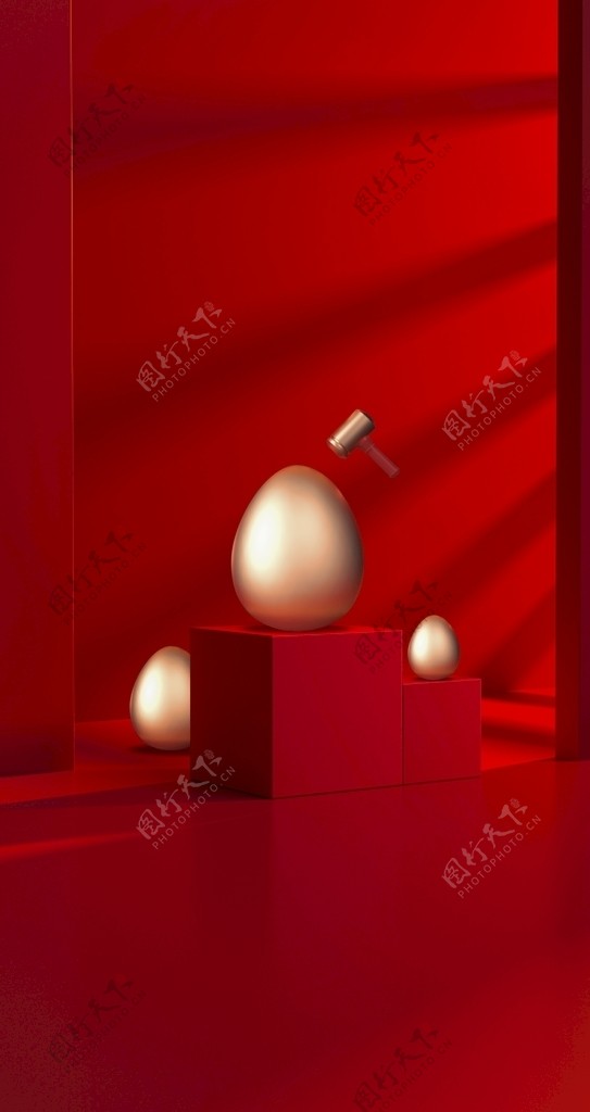 红色砸金蛋背景图片
