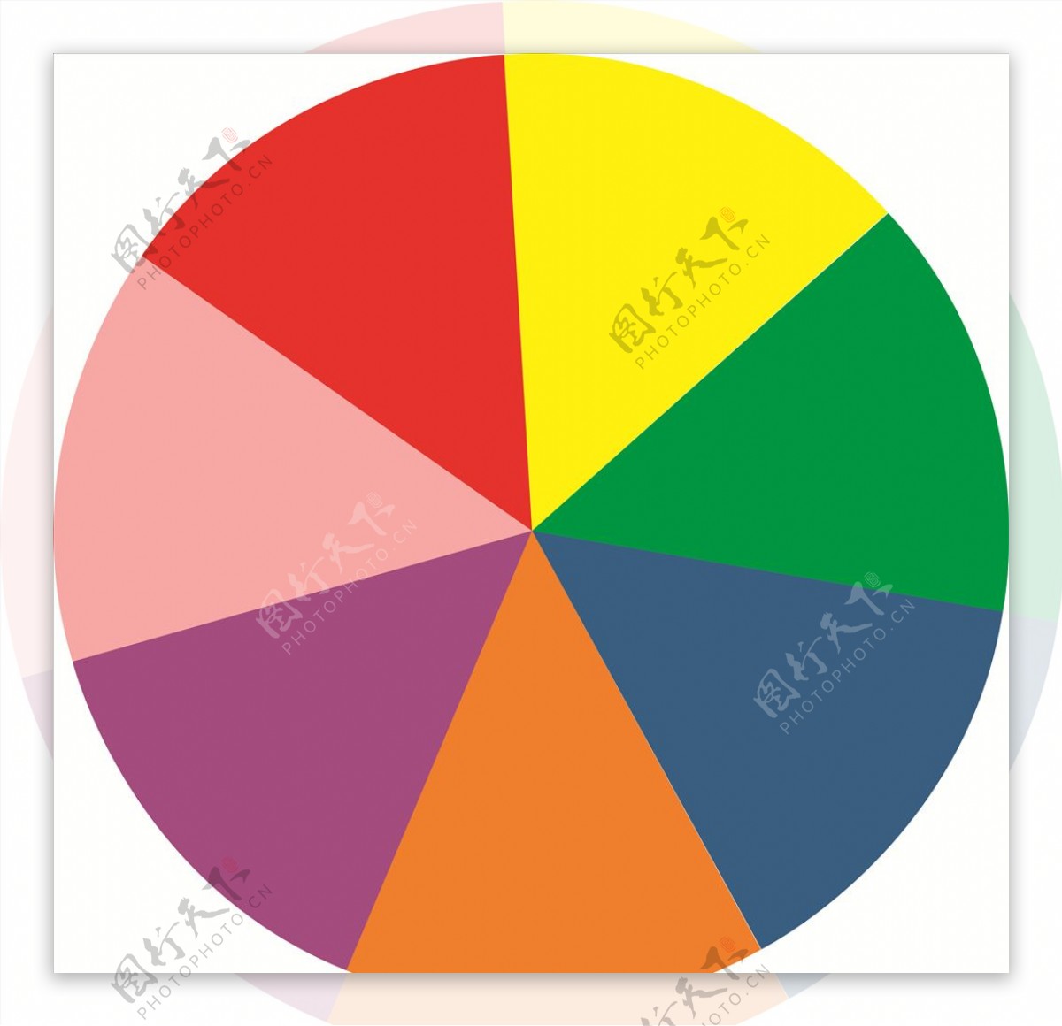 七彩圆盘平均分布标识图例图片